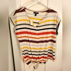 Striped short sleeve top
